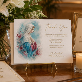 Carte De Remerciements Remerciements de funérailles catholiques à la Vier