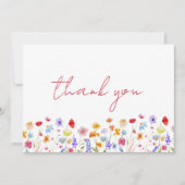 Carte De Remerciements Remerciements de Jardin Floral pour une Fête de Ma (Devant)