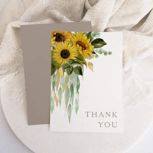 Carte De Remerciements Remerciements de mariage automnal Tournesol Eucaly