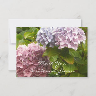 Carte De Remerciements Remerciements de mariage aux hortensias