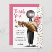 Carte De Remerciements Remerciements de Mariage avec Glace à la Cuillère (Devant / Derrière)