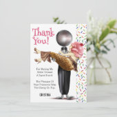 Carte De Remerciements Remerciements de Mariage avec Glace à la Cuillère (Debout devant)