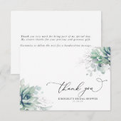 Carte De Remerciements Remerciements de mariage avec plantes grasses et v (Devant / Derrière)