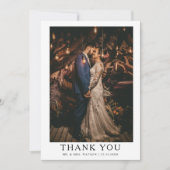 Carte De Remerciements Remerciements de mariage avec texte élégant et pho (Devant)