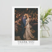 Carte De Remerciements Remerciements de mariage avec texte élégant et pho (Debout devant)