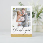 Carte De Remerciements Remerciements de mariage calligraphie moderne or p (Debout devant)