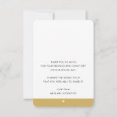 Carte De Remerciements Remerciements de mariage calligraphie moderne or p (Dos)