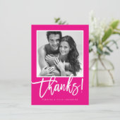 Carte De Remerciements REMERCIEMENTS DE MARIAGE calligraphie simple rose (Debout devant)