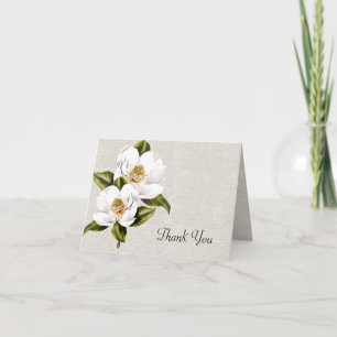 Carte De Remerciements Remerciements de mariage chic magnolias Belle du S