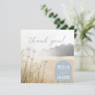Carte De Remerciements Remerciements de mariage Coastal Chic avec photo