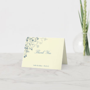 Carte De Remerciements Remerciements de mariage Crème aux Tourbillons Flo
