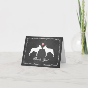 Carte De Remerciements Remerciements de mariage de Boston Terriers