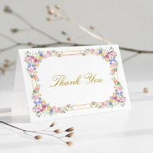 Remerciements de mariage de jardin floral élégant