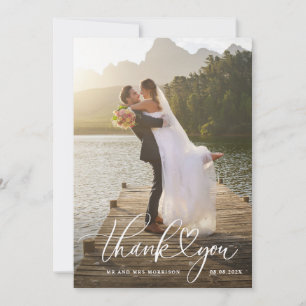 Carte De Remerciements remerciements de mariage écriture blanche