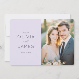 Carte De Remerciements Remerciements de mariage élégant lavande