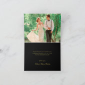 Carte De Remerciements Remerciements de mariage élégants à cœur noir et o (Intérieur)