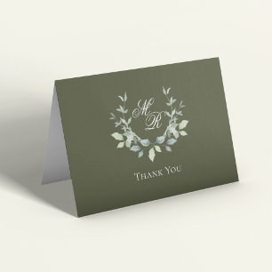 Carte De Remerciements Remerciements de mariage en écriture cursive Monog