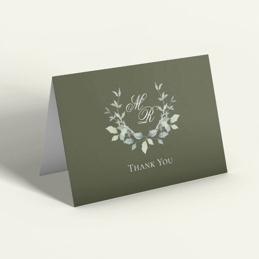 Carte De Remerciements Remerciements de mariage en écriture cursive Monog