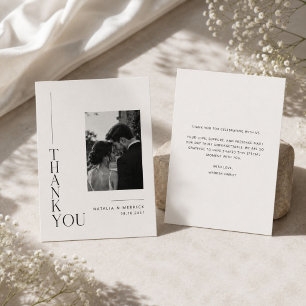 Carte De Remerciements Remerciements de mariage en typographie moderne