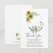 Carte De Remerciements Remerciements de mariage floral marguerites illust (Devant / Derrière)