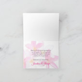 Carte De Remerciements Remerciements de mariage floral tropical de plage  (Intérieur)