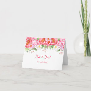 Carte De Remerciements Remerciements de mariage Florales Aquarelle Pivoin