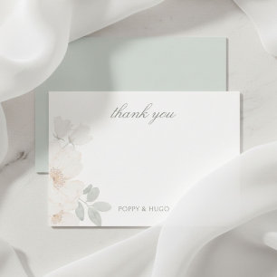 Carte De Remerciements Remerciements de mariage floraux à l'aquarelle chi