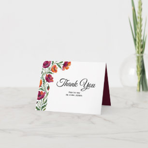 Carte De Remerciements Remerciements de mariage floraux au coquelicot aqu