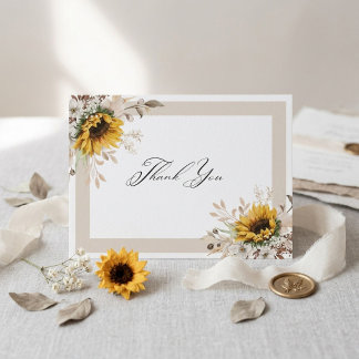 Carte De Remerciements Remerciements de mariage floraux élégants d'automn