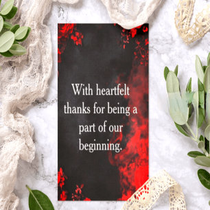 Carte De Remerciements Remerciements de mariage floraux noirs et rouges d