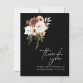Carte De Remerciements Remerciements de mariage floraux noirs rustiques e (Devant)
