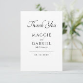 Carte De Remerciements Remerciements de mariage floraux rose poussiéreux (Debout devant)