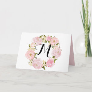 Carte De Remerciements Remerciements de mariage floraux roses vintage mod