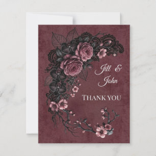 Carte De Remerciements Remerciements de mariage gothique de la Dark Acade