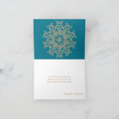 CARTE DE REMERCIEMENTS REMERCIEMENTS DE MARIAGE INDIENS BLEU AQUAMARINE E (Intérieur)