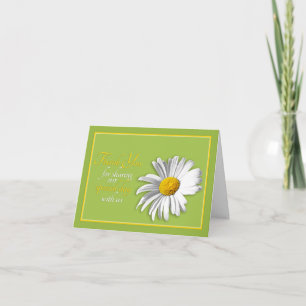 Carte De Remerciements Remerciements de mariage Marguerite Blanc Vert Or