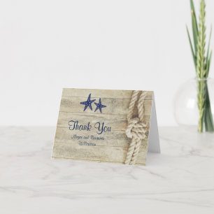 Carte De Remerciements Remerciements de mariage nautique en bois flotté r