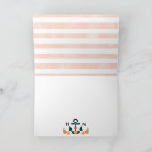 Carte De Remerciements Remerciements de mariage nautiques bleu marine cor (Intérieur)