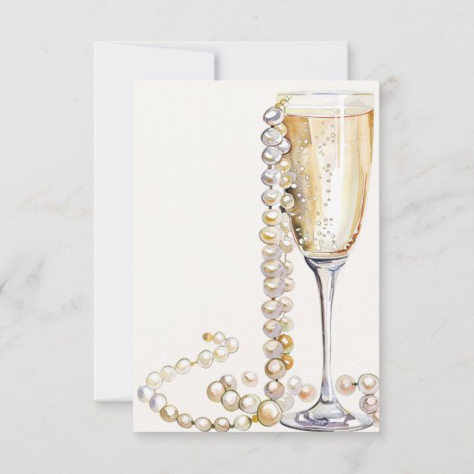 Carte De Remerciements Remerciements de mariage Pearls & Prosecco (Dos)