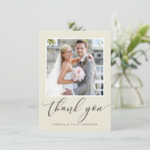 Carte De Remerciements REMERCIEMENTS DE MARIAGE photo calligraphie modern (Debout devant)