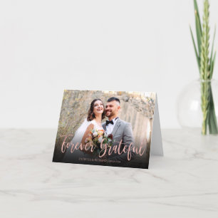 Carte De Remerciements Remerciements de mariage photo élégants pour toujo