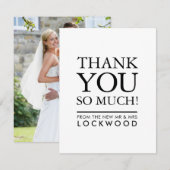 Carte De Remerciements REMERCIEMENTS DE MARIAGE photo simple pile de cara (Devant / Derrière)