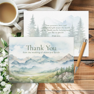Carte De Remerciements Remerciements de mariage rustique en montagne