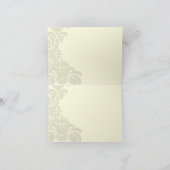 Carte De Remerciements Remerciements de mariage vintage noir damassé (Intérieur)