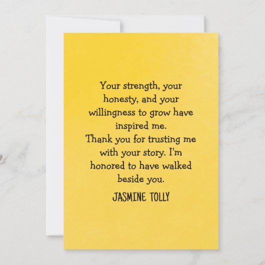 Carte De Remerciements Remerciements de votre thérapeute – Conception Pap (Dos)