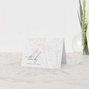 Carte De Remerciements Remerciements des mariés calligraphie Fleurs sauva