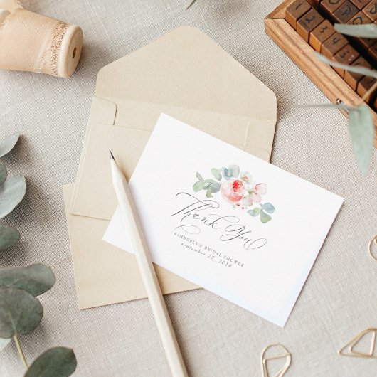 Carte De Remerciements Remerciements Élégants de Fête de Mariage Fleurs R