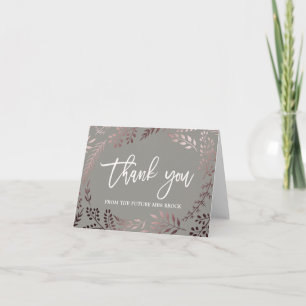 Carte De Remerciements Remerciements Élégants Rose Gold et Gris