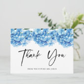 Carte De Remerciements Remerciements Fête de Mariage Fleurs d'Hydrangea B (Debout devant)