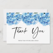 Carte De Remerciements Remerciements Fête de Mariage Florale Hydrangea Bl (Devant)